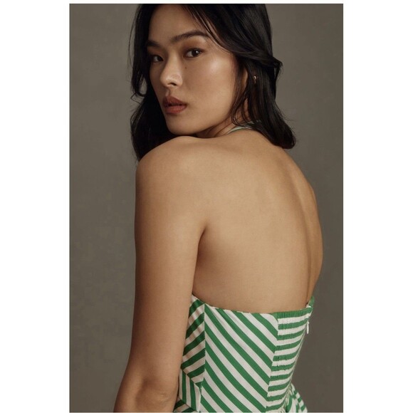 Anthropologie Maeve Fit & Flare Mini Dress Sz Lg Green - Picture 4 of 9